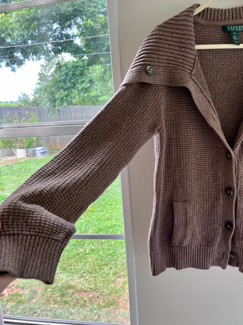 Ralph Lauren brown chunky sweater cardigan - Picture 4 of 4